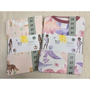 Burt's Bees Kids Pajamas 3T Bundle ~ NWT 8 pieces Organic Cotton